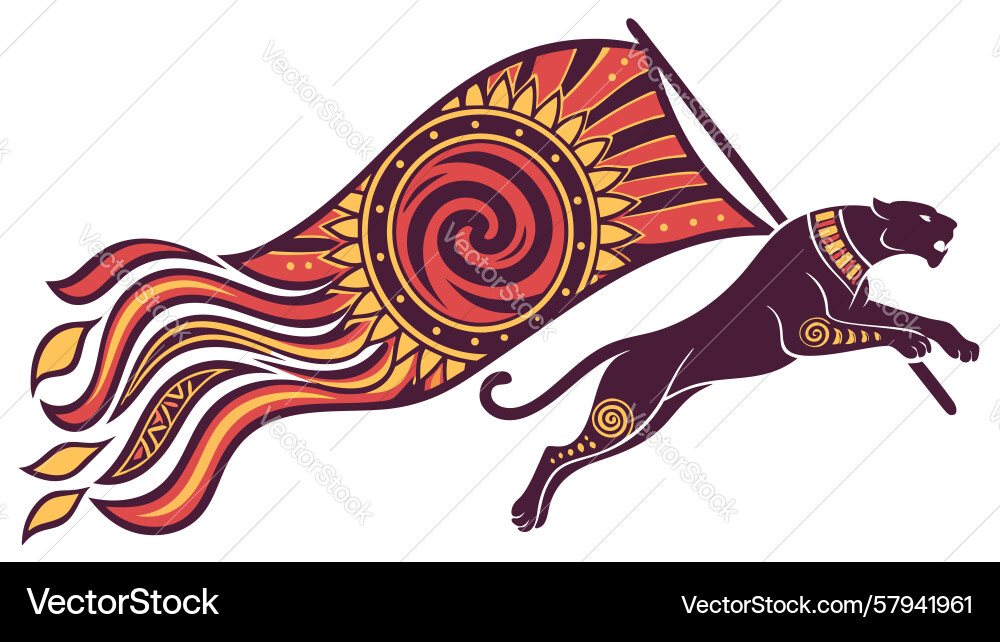 Dynamic Panther with Flowing Patterns Vector Image