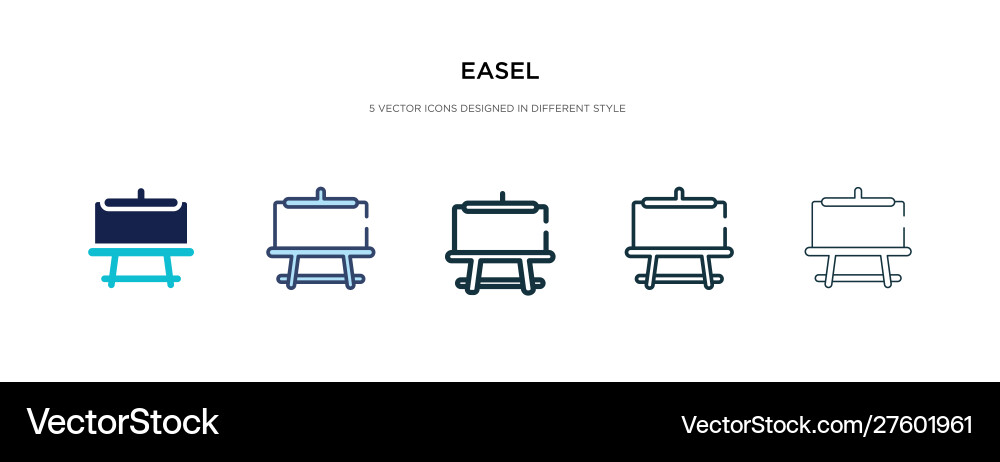 Easel icon in different style two colored Vector Image