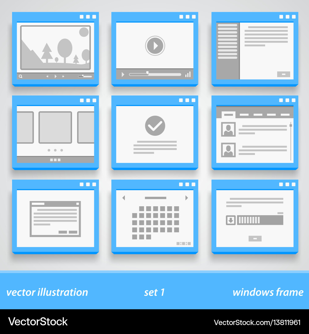 Flat windows frame set 1 Flat windows frame set 1 Vector Image