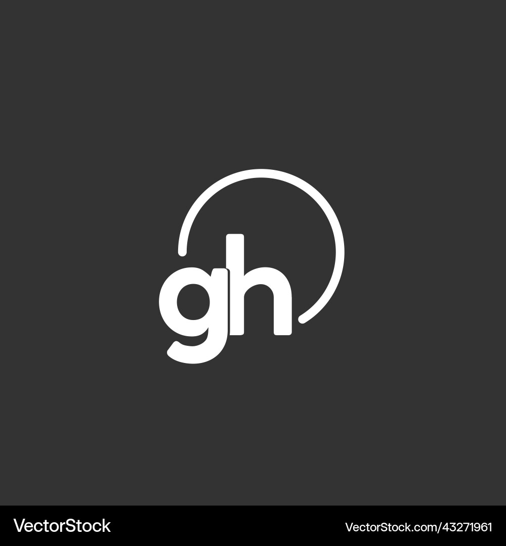 Gh initial logo with rounded circle Vector Image