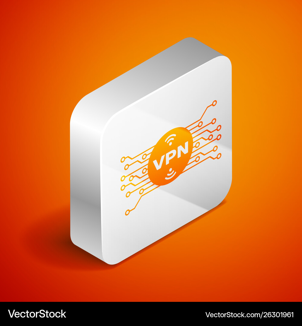 Isometric vpn in circle with microchip circuit Isometric vpn in circle with microchip circuit vector image