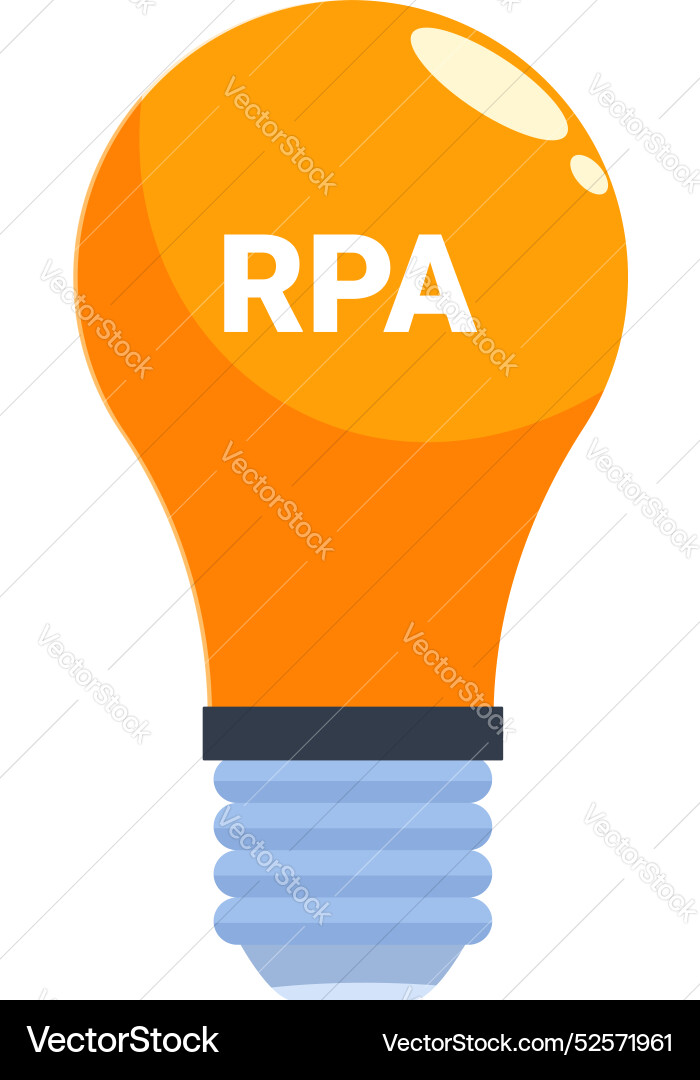 Light bulb representing rpa robotic process Light bulb representing rpa robotic process vector image
