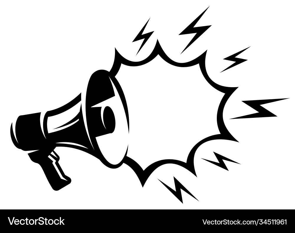 Megaphone with Text Space Vector Image