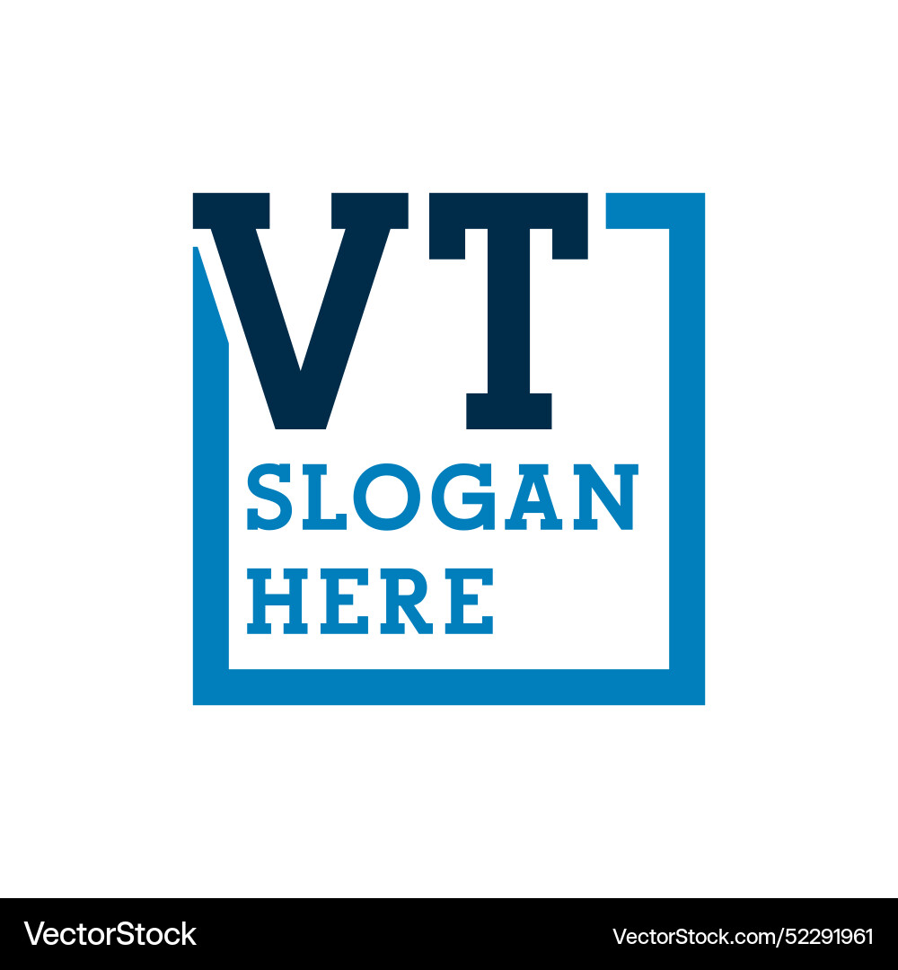 Minimal initials logo letters v and t vt initial Vector Image