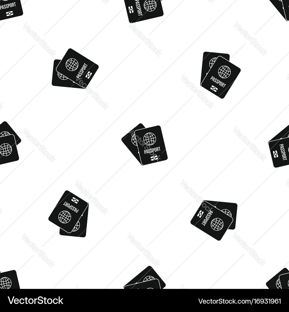 Passports with map pattern seamless black vector image