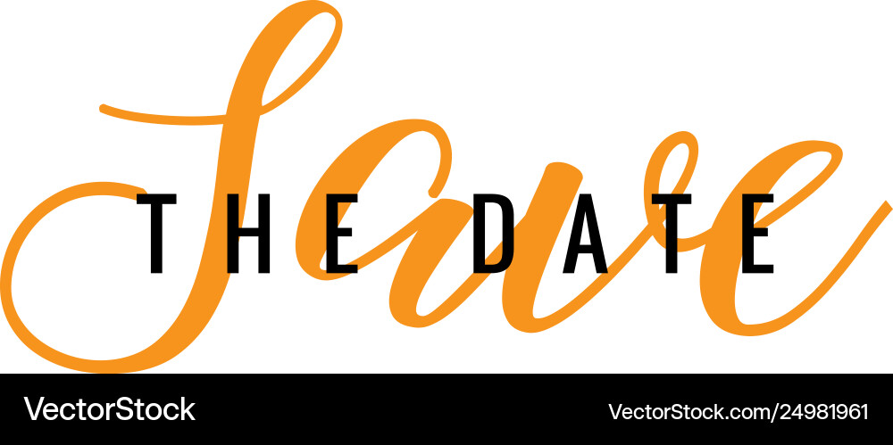 Save the date typography template Save the date typography template Vector Image