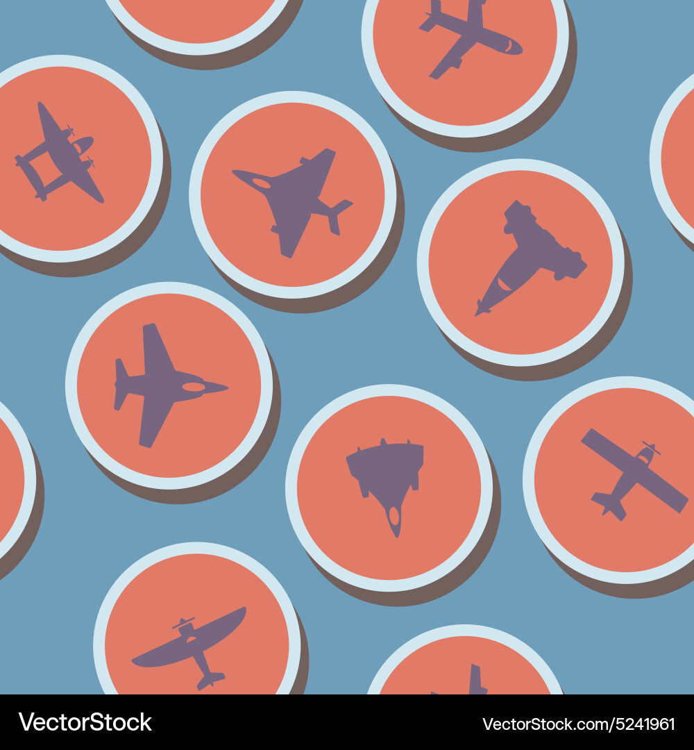 Seamless background with different airplanes Vector Image