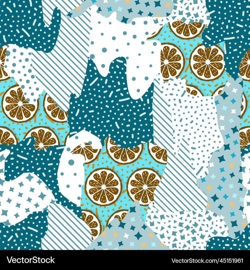 Seamless pattern with lemons abstract Vector Image