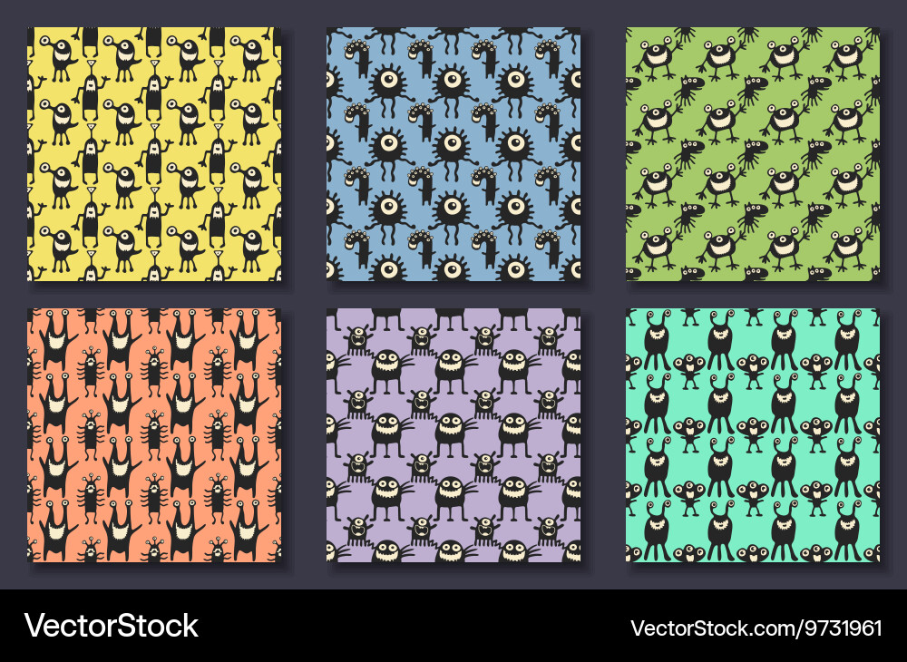 Seamless pattern with monsters Vector Image