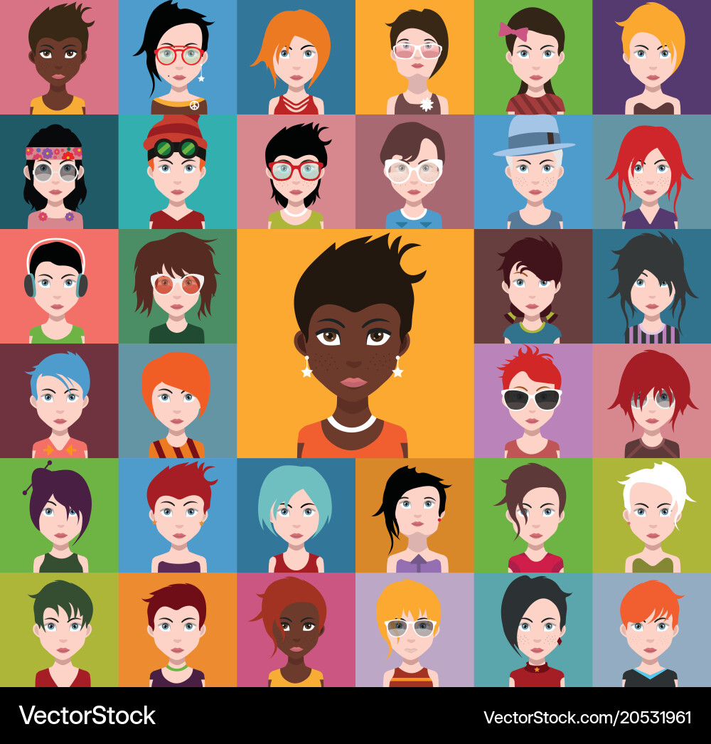 Set of different avatars Vector Image