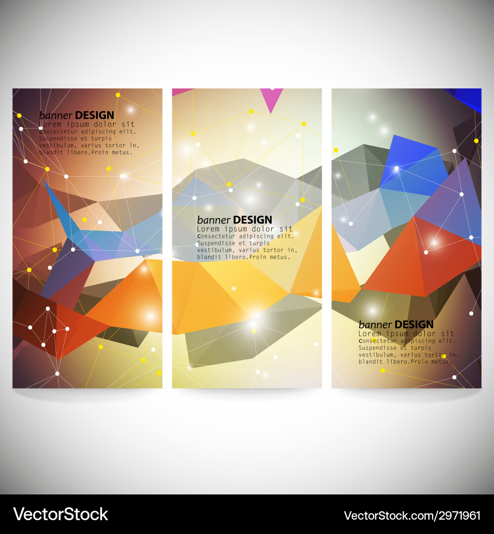 Set with polygonal abstract shapes circles lines vector image
