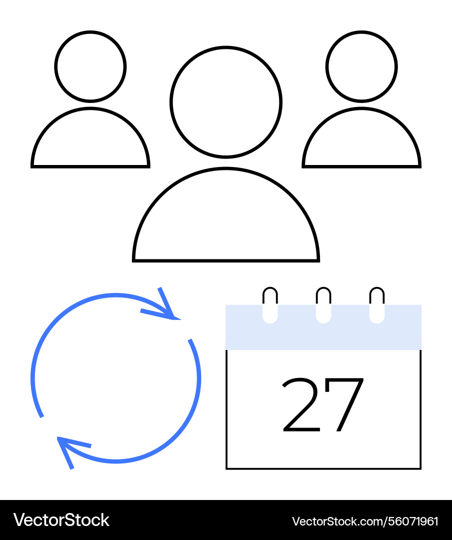 Teamwork and scheduling concept with calendar Teamwork and scheduling concept with calendar vector image