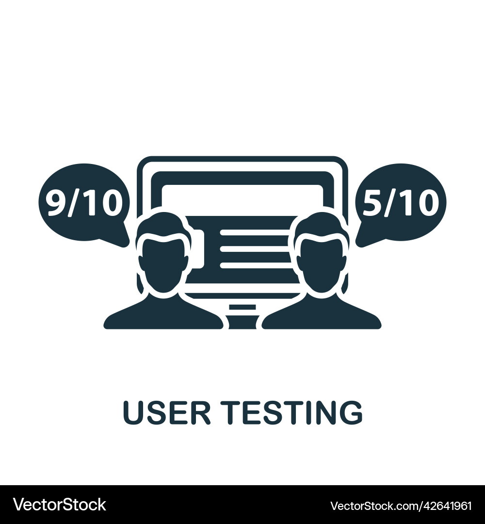 User testing icon monochrome simple web design User testing icon monochrome simple web design vector image