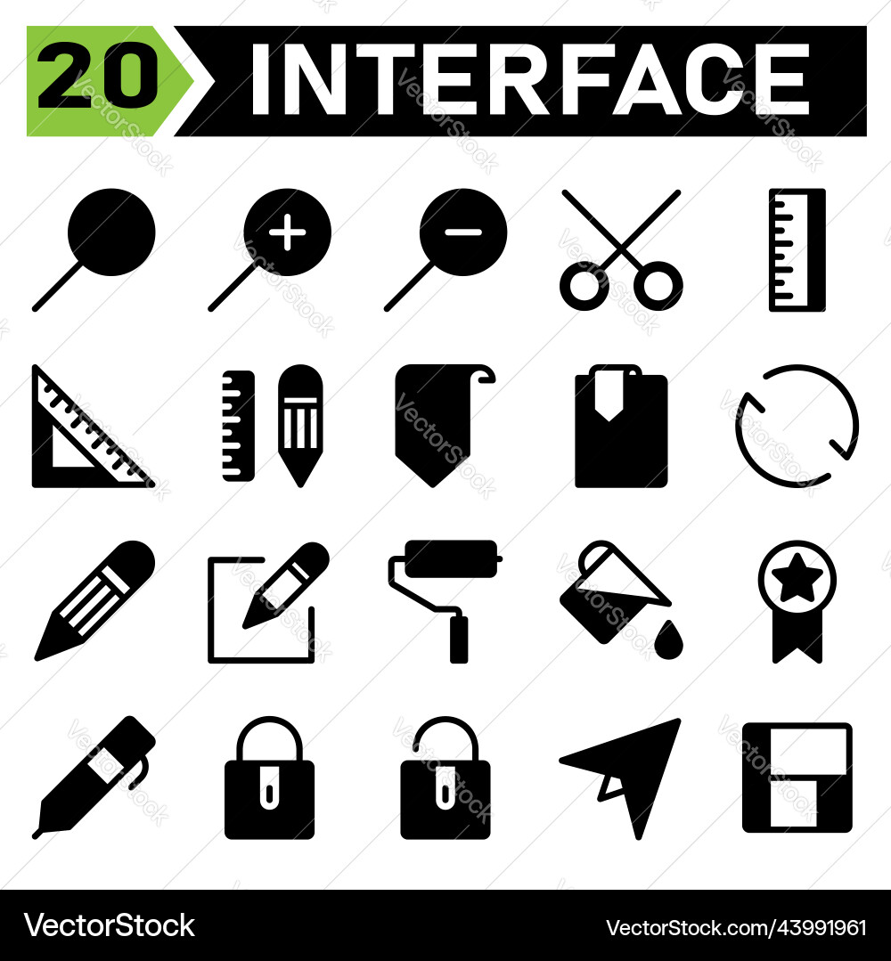 Web interface icon set include search app Web interface icon set include search app vector image