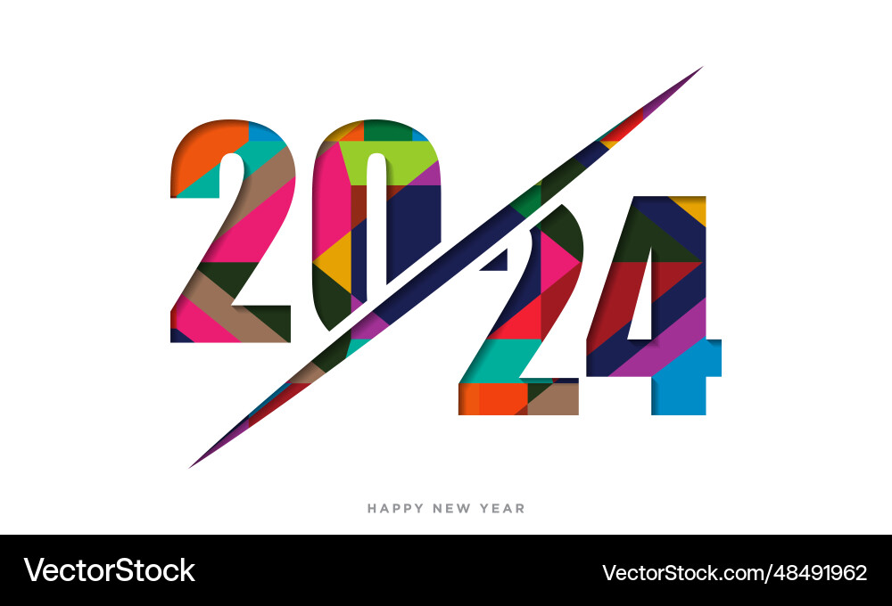 2024 happy new year text design number 2024 happy new year text design number vector image