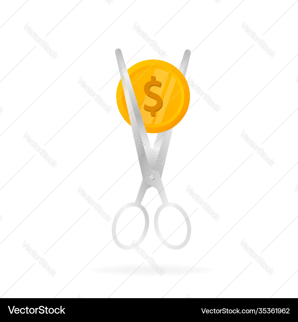 Cartoon Icon mit Schere Geld für Konzeptdesign Cartoon Icon mit Schere Geld für Konzeptdesign vektorbild