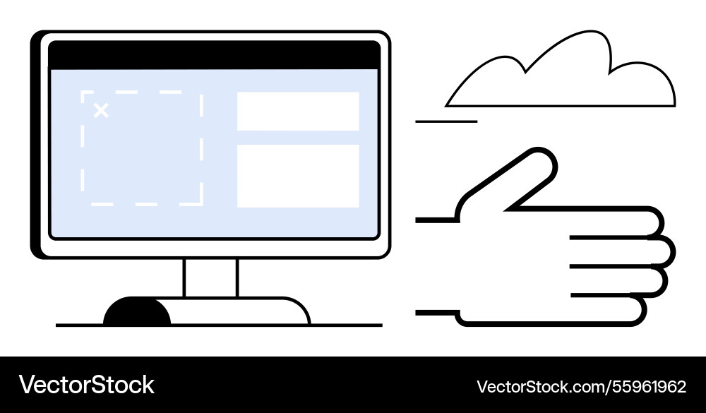 Cloud-based computing and file sharing concept Cloud-based computing and file sharing concept vector image