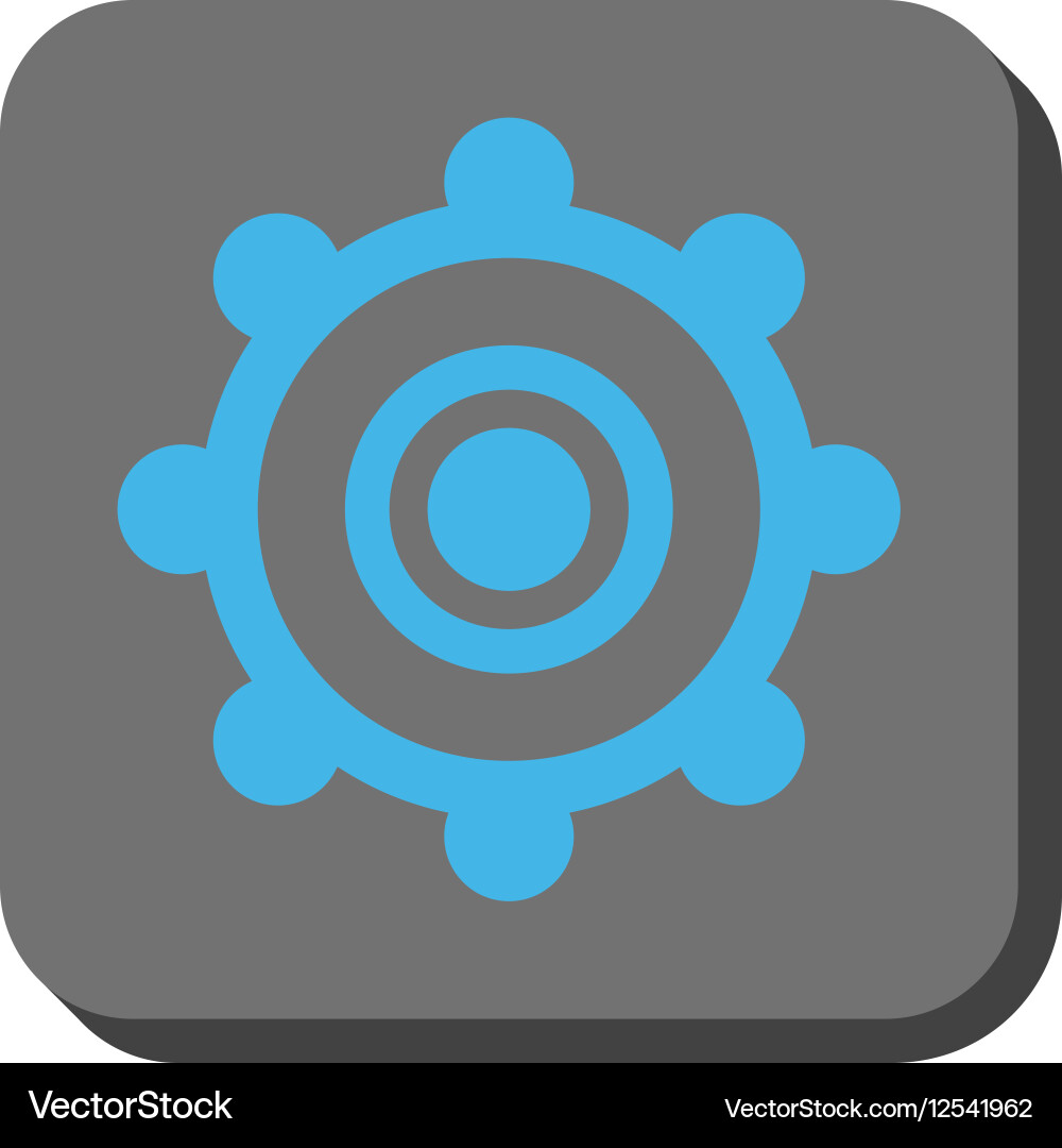 Cog wheel rounded square button vector image
