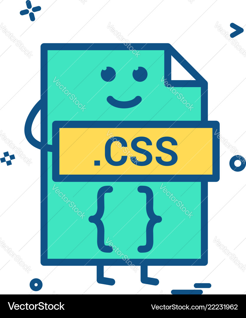 Computer css file format type icon design Computer css file format type icon design vector image