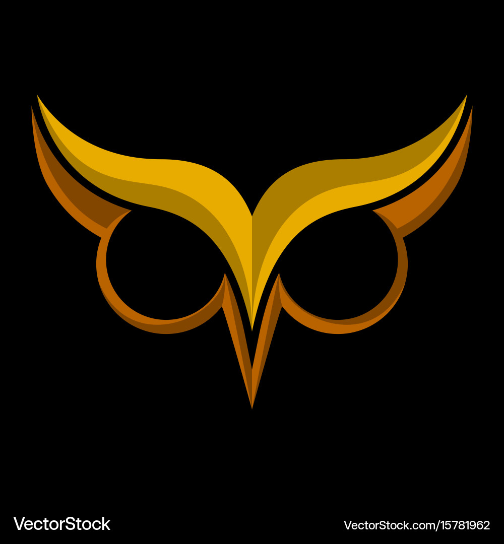 Cute Owl Logo with Expressive Eyes Vector Image