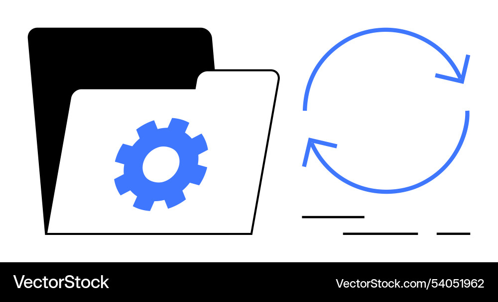 Data management and synchronization with folder Data management and synchronization with folder vector image