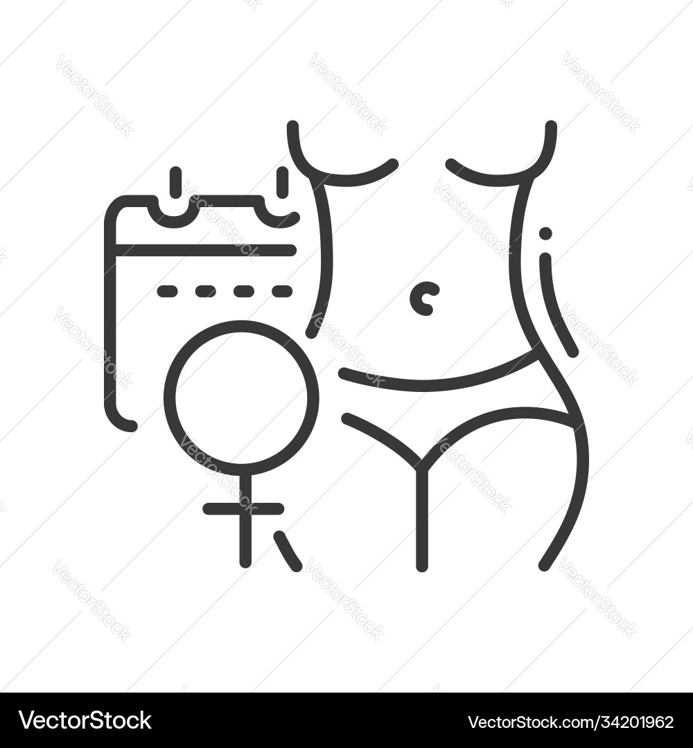 Gynecologic problem - line design single Gynecologic problem - line design single vector image