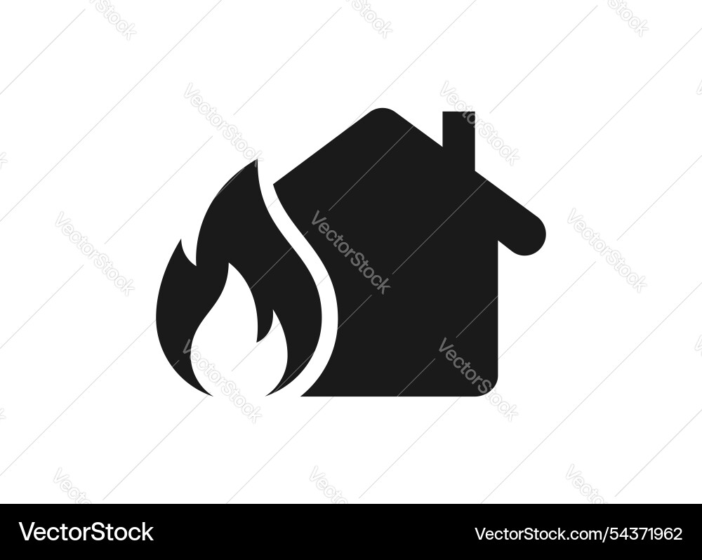 Haus auf Feuerversicherung Immobilien Ikone Haus auf Feuerversicherung Immobilien Ikone vektorbild