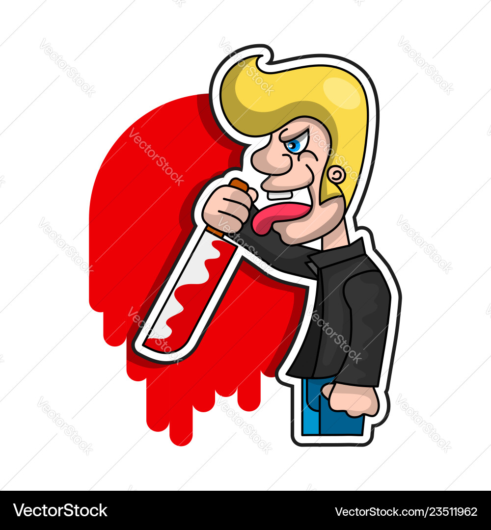 Killer mit blutigem Messer in der Hand Killer mit blutigem Messer in der Hand vektorbild
