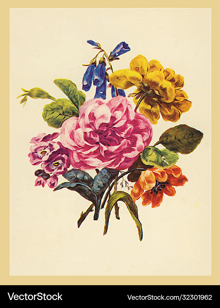 Ölgemälde schöne Blumen Ölgemälde schöne Blumen vektorbild