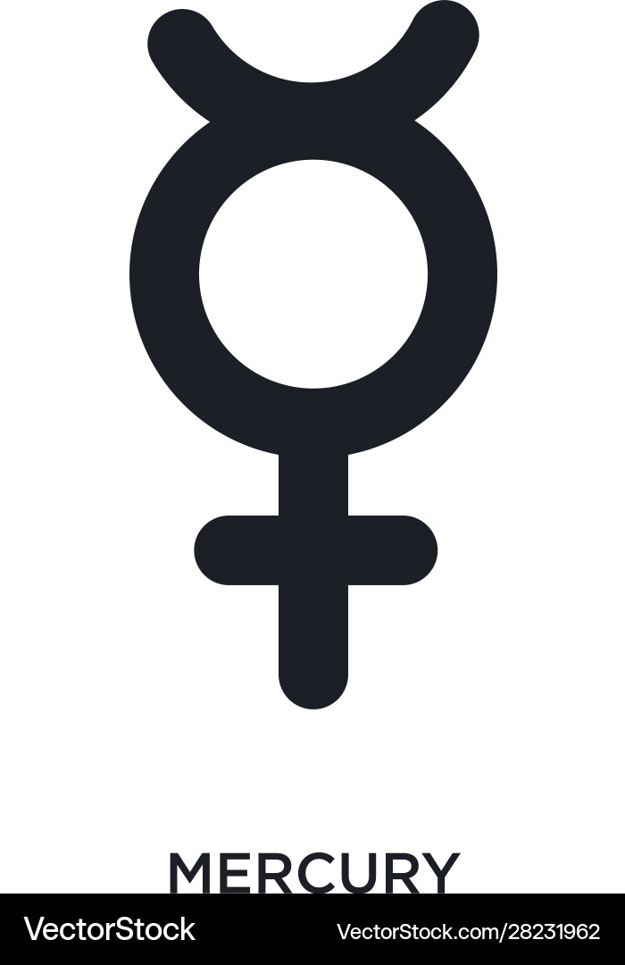 Mercury isolated icon simple element from zodiac vector image