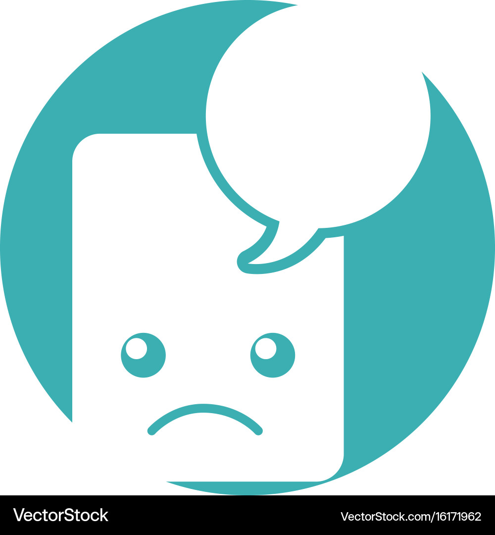 Paper document with speech bubble kawaii character vector image