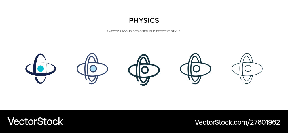 Physics icon in different style two colored Physics icon in different style two colored vector image
