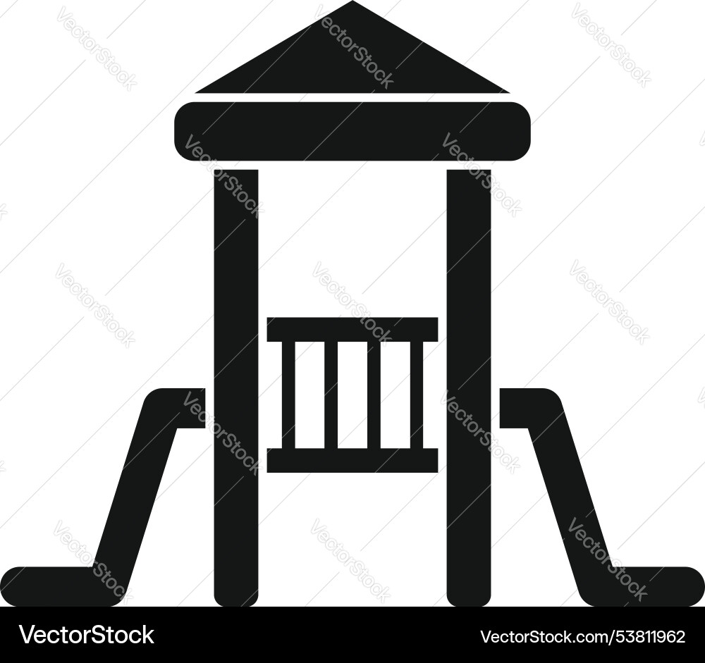 Playground structure with slides and roof Playground structure with slides and roof Vector Image