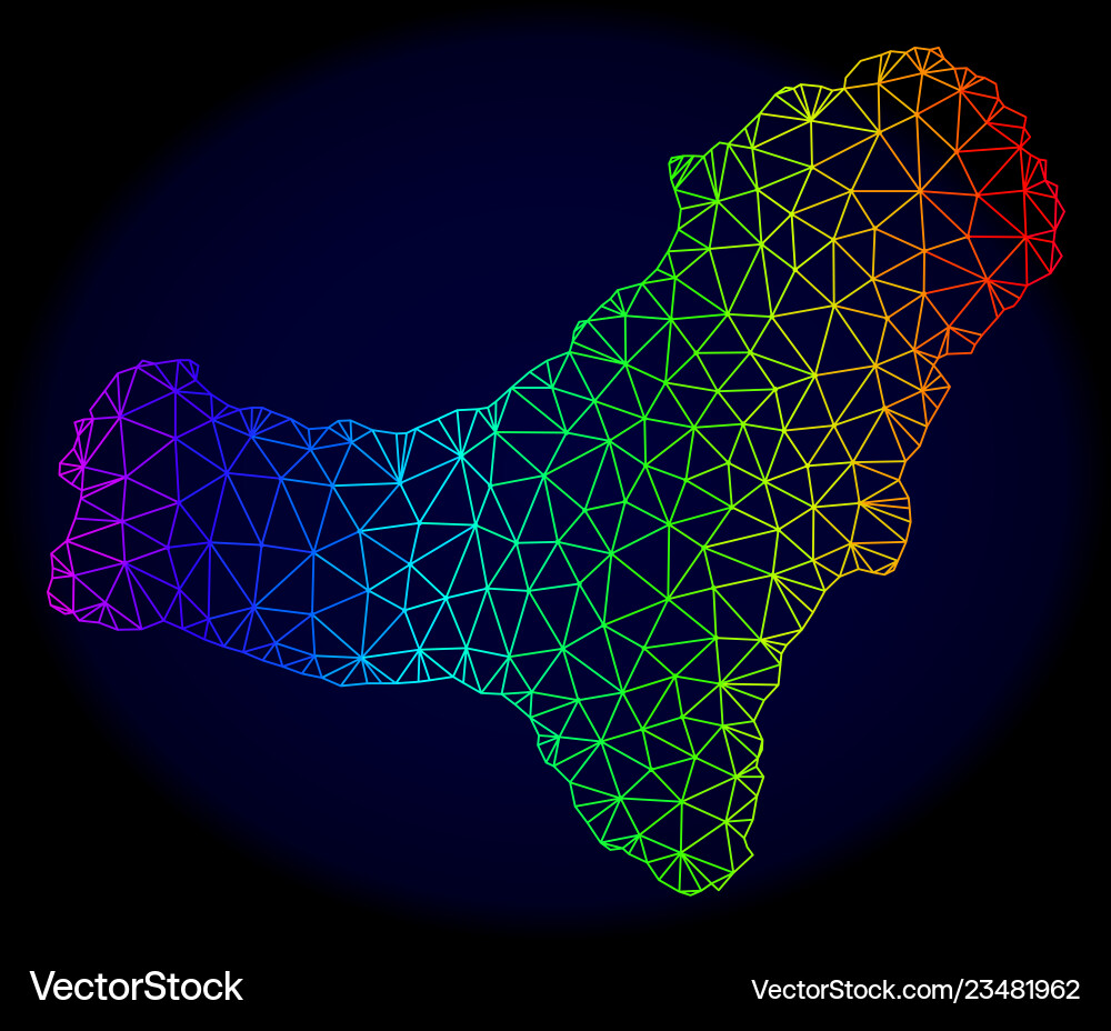 Polygonal network spectrum mesh map of el Polygonal network spectrum mesh map of el Vector Image