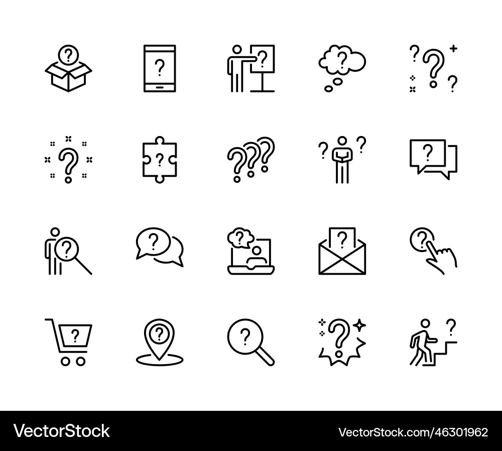 Questions and problem ask think Questions and problem ask think vector image