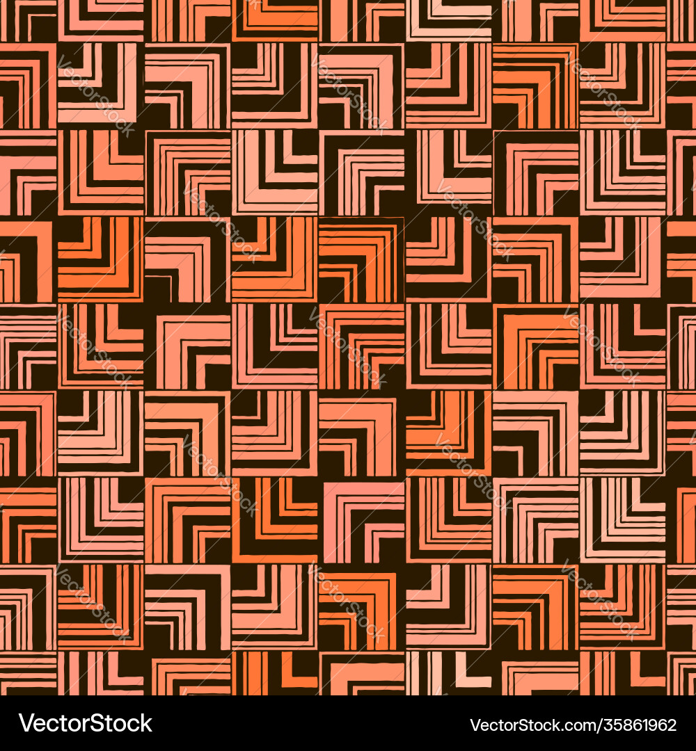 Seamless abstract orange pattern square angle Vector Image