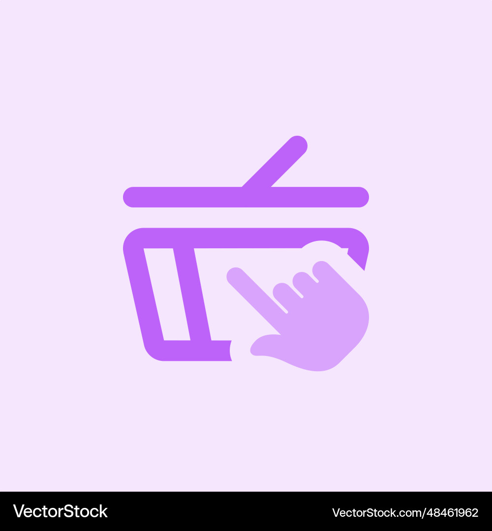 Select and drag basket through the pointer Vector Image