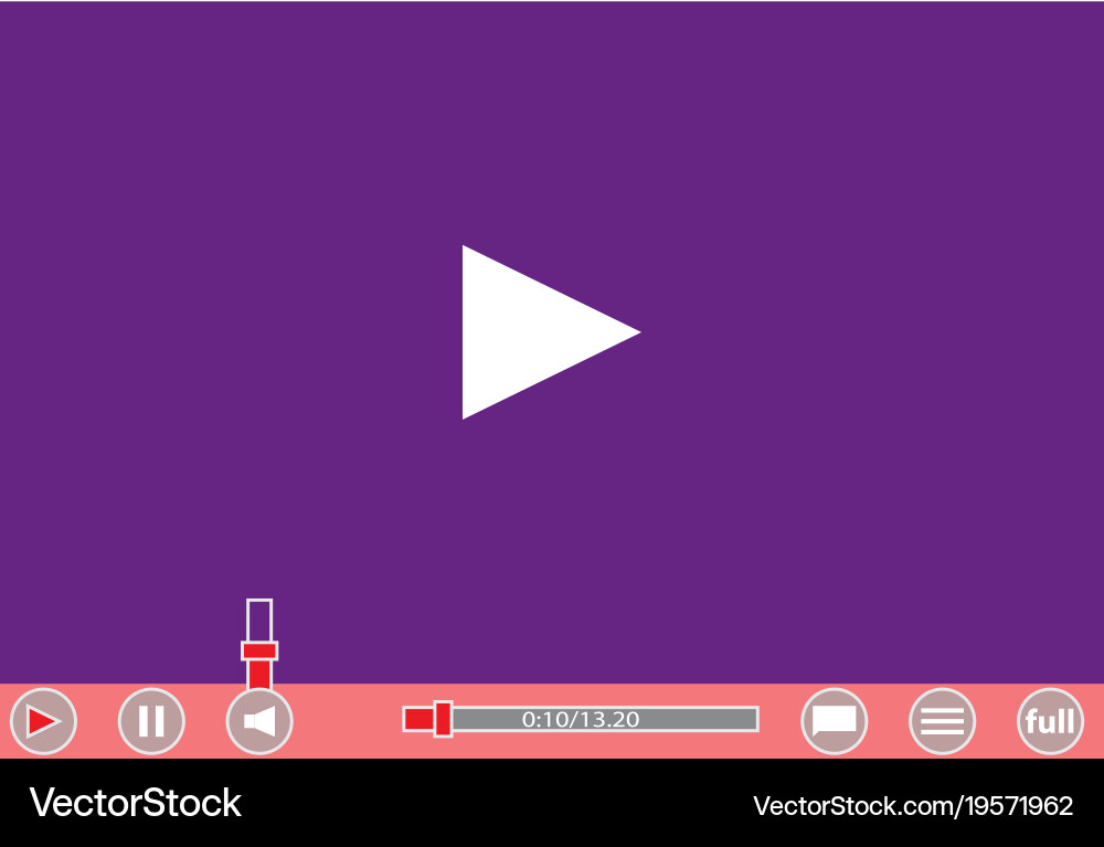 Video player template for web and mobile apps vector image