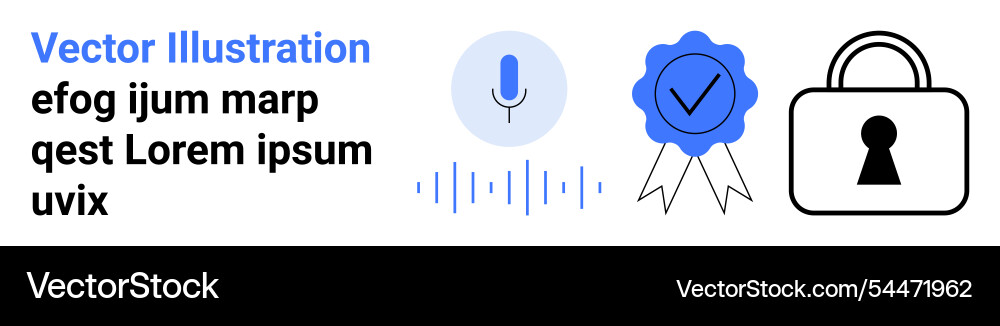 Voice recognition verification badge Voice recognition verification badge vector image