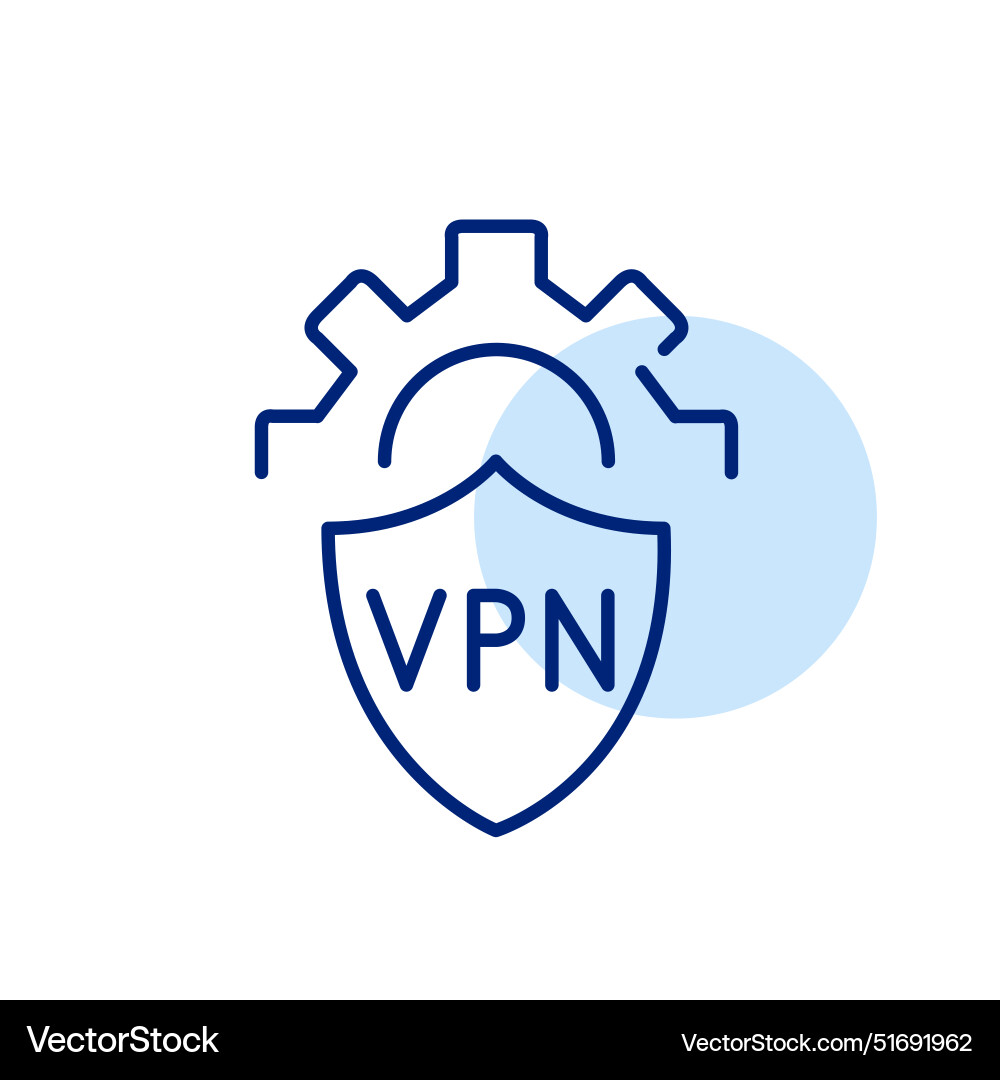 Vpn shield and cogwheel configurable security Vector Image