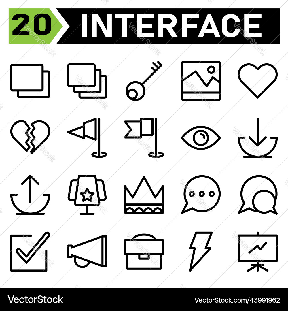 Web-Interface-Symbol-Set enthalten Layer App hinzufügen vektorbild