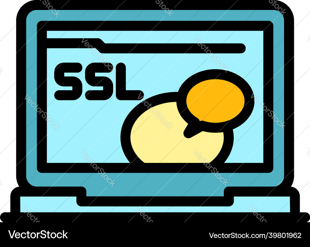 Web security icon color outline Web security icon color outline vector image