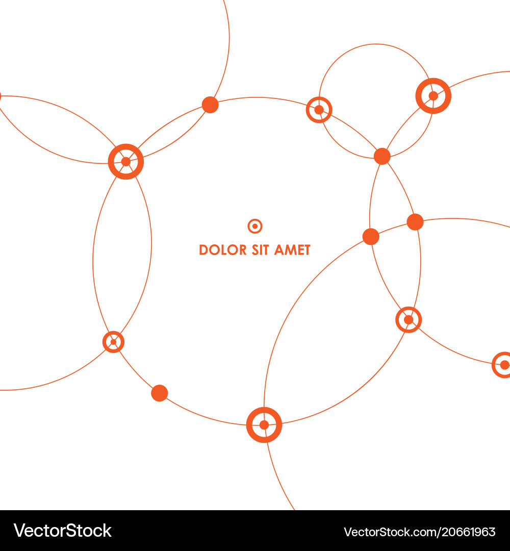 Abstract background with circles and dots connect vector image