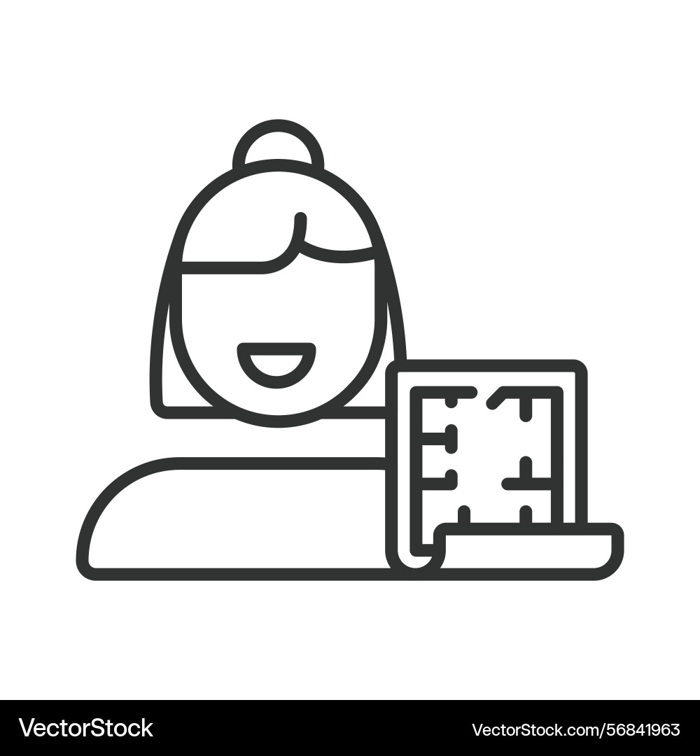 Architect icon in line design blueprint Architect icon in line design blueprint vector image