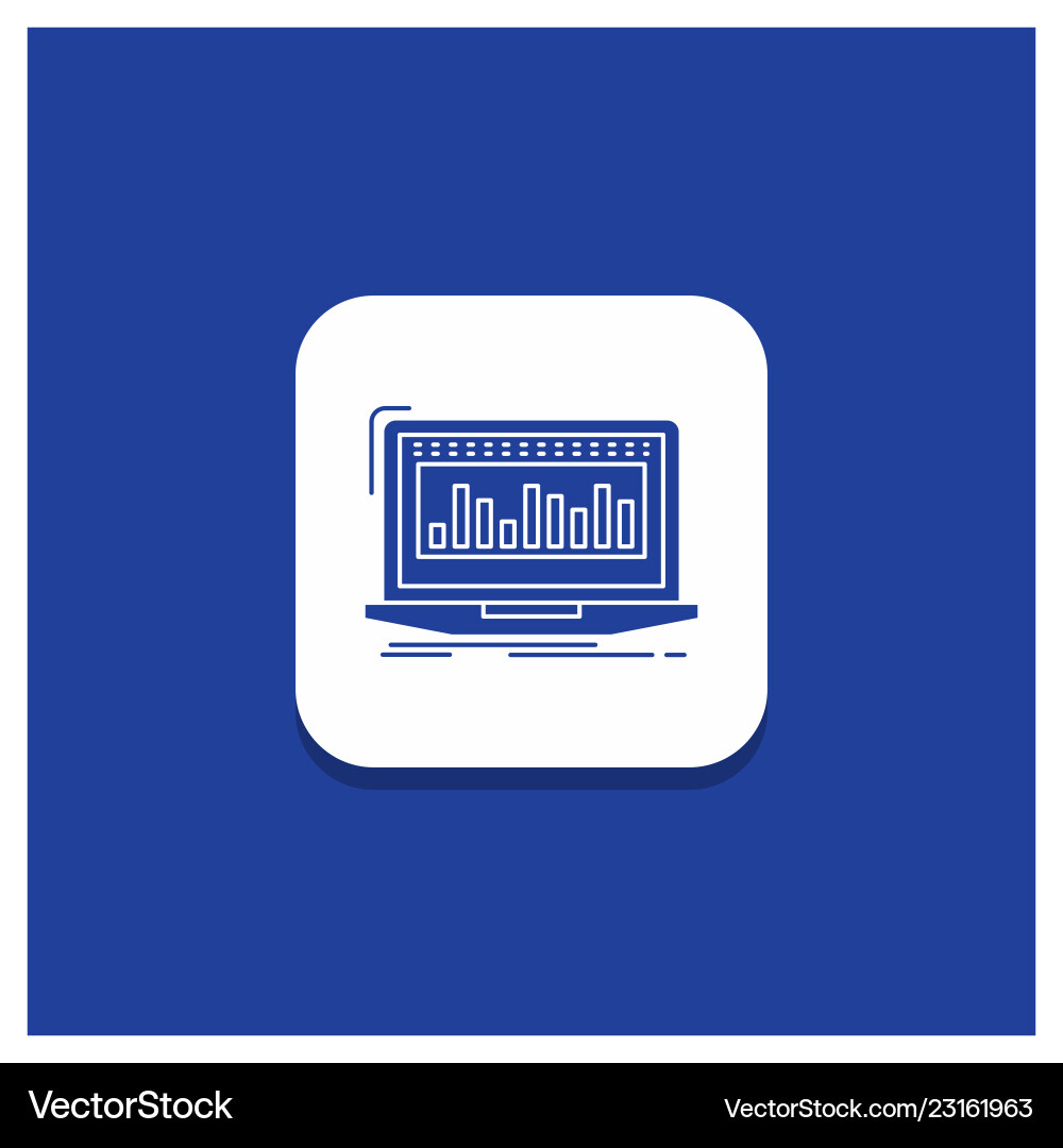 Blue round button for data financial index Blue round button for data financial index vector image