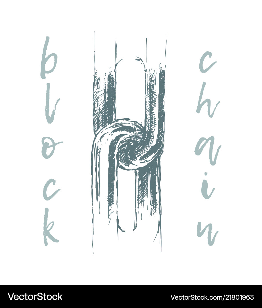 Business a concept broken chain blockchain Business a concept broken chain blockchain vector image