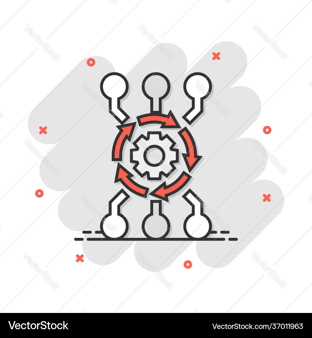 Cartoon algorithm api software icon in comic Cartoon algorithm api software icon in comic vector image