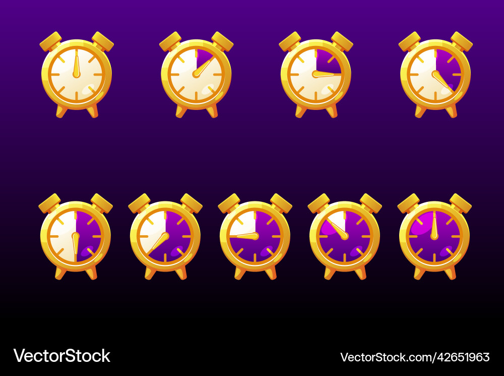 Clock & Timeline Icons - Game UI vector image