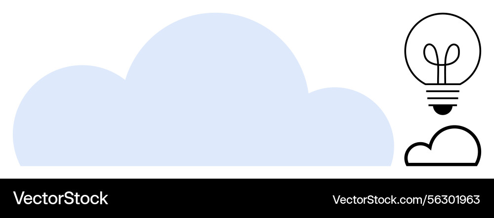 Cloud computing concept with minimal light bulb Cloud computing concept with minimal light bulb vector image