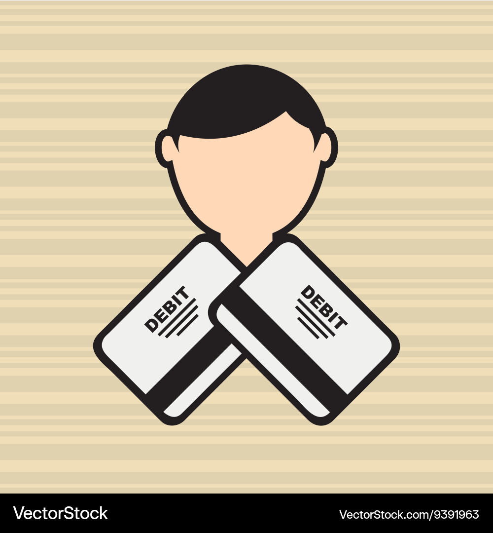 Debit card user design vector image